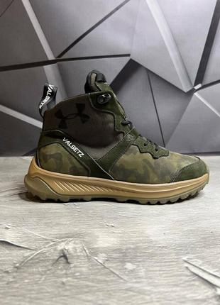 Зимние мужские ботинки under armour хаки, якісні зимові спортивні, молодіжні черевики з матової шкіри5 фото