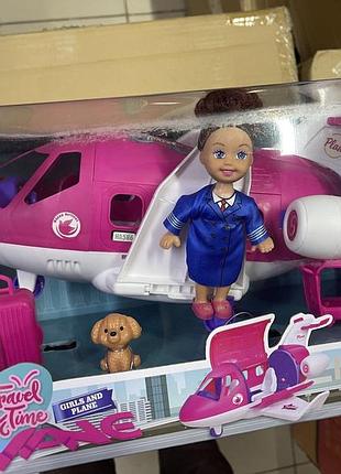Кукла стюардесса игровой набор самолет k 899-168 барби лол