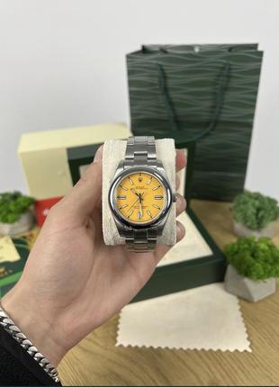 Часы rolex oyster perpetual stell 41mm “yellow”2 фото