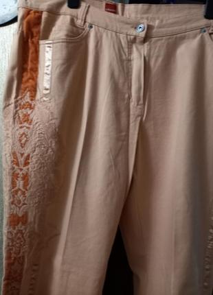 Джинсы брюки размер 48-50-52  катон украшение бархат вышивка шелк, красивые.5 фото