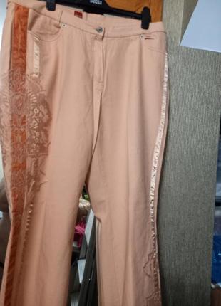 Джинсы брюки размер 48-50-52  катон украшение бархат вышивка шелк, красивые.4 фото