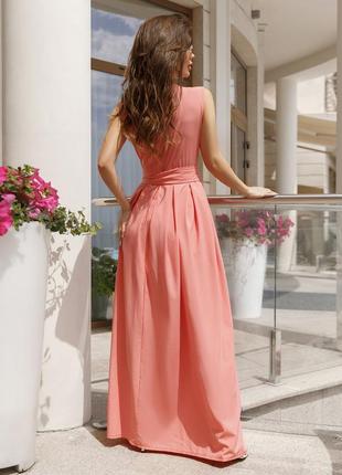 Розовое платье-халат с длиной в пол, размер s3 фото