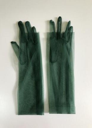7-21 фатинові довгі рукавички однотонні фатиновые перчатки6 фото