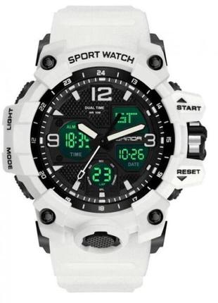 Годинник наручний чоловічий skmei 1155bwt, наручний годинник для військових, фірмовий спортивний год