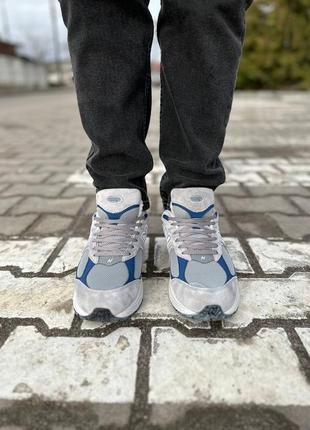 Чоловічі кросівки сірі з синім new balance 2002r light grey blue fur6 фото
