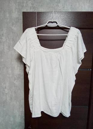 Брендовая новая красивая блуза-туника из льна и вискозы р.20-22.4 фото