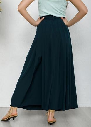 Зеленая длинная расклешенная юбка, размер s3 фото