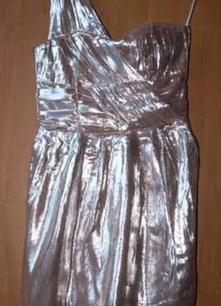Серебристое (серебряное) вечернее платье, на свадьбу, выпускной, h&m2 фото