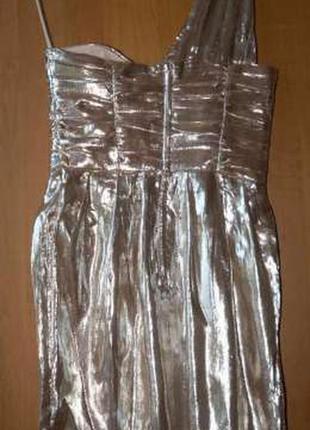 Серебристое (серебряное) вечернее платье, на свадьбу, выпускной, h&m4 фото