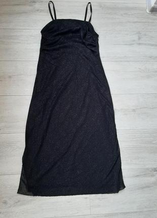 Черное платье блестящее на брителях ichi1 фото