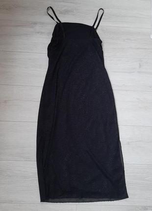 Черное платье блестящее на брителях ichi2 фото