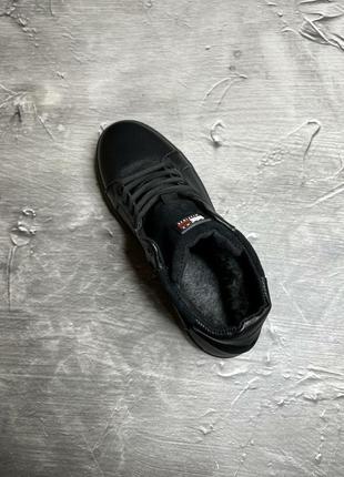 Зимові черевики tommy hilfiger, мужские зимние ботинки в чёрном цвете6 фото