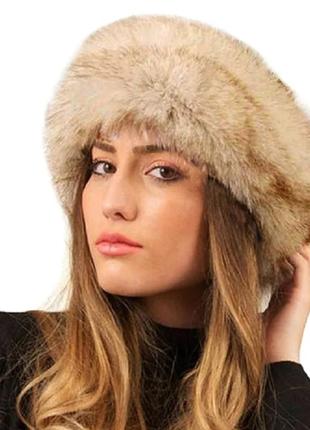 Хутряна повʼязка на голову повʼязка на голову тепла шапка з хутра шапка мʼяхова повʼязка
