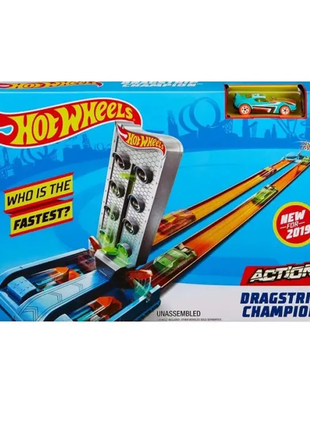 Трек hot wheels хот вилс соревнования за кубок чемпиона hot wheels dragstrip champion