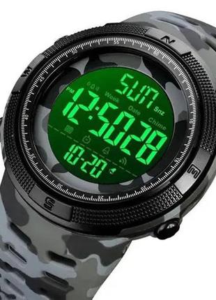 Часы наручные мужские skmei 2070cmgy gray camo, военный тактический часы. цвет: серые камуфляж3 фото