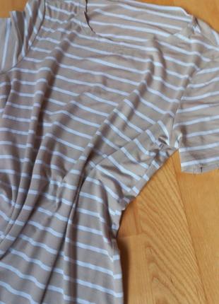 Плаття в смужку з коротким рукавом сарафан хатній одяг2 фото