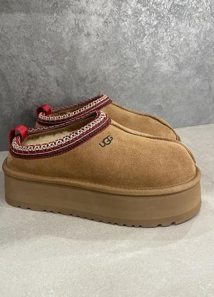 Трендові жіночі угги на платформі ugg tazz slipper platform chestnut коричневі