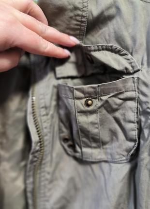 Коттоновая куртка, легкая куртка, короткая куртка, куртка хаки5 фото