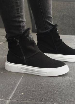 Классные мужские зимние теплые ботинки /угги натуральный нубук/мех