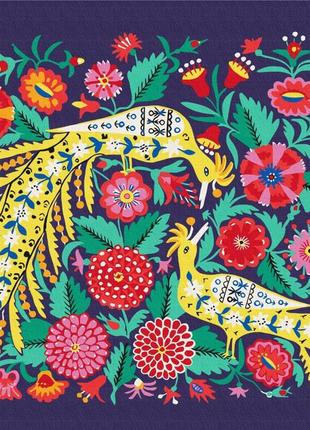 Преміум картини за номерами "птахи в квітах © maria prymachenko" розмальовки за цифрами.50*60 см.україна