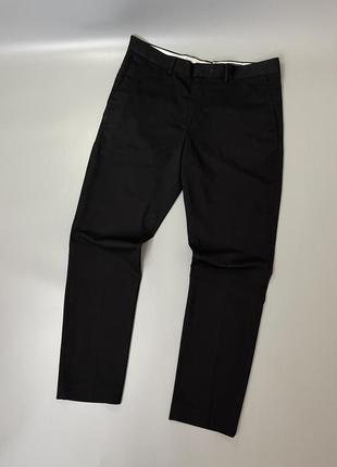 Черные базовые классические брюки h&m slim fit, однотонные, эйчендем, оригинал, брюки, рубашка, пиджак, нарядные