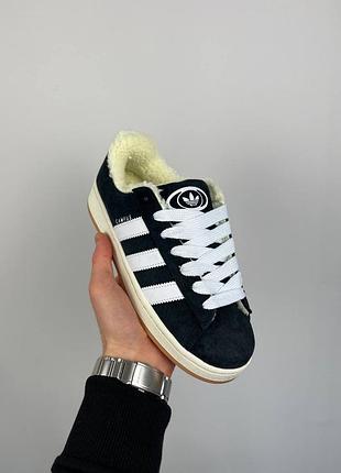 Мужские зимние кроссовки adidas campus 00s «core black’ fur