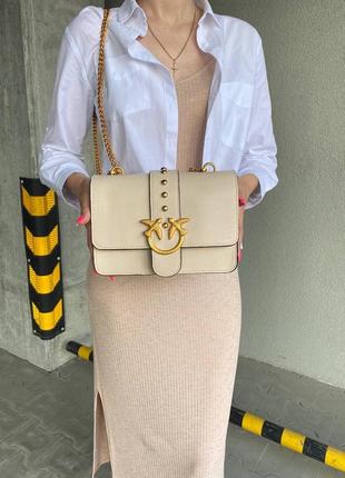 Женская сумка pinko classic light beige люкс качество