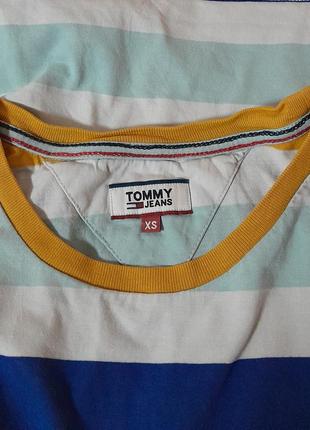 Стильная хлопковая футболка / топ в разноцветную полоску tommy jeans made in india9 фото