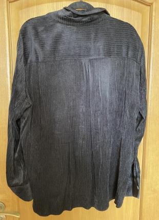 Чёрная свободная вельветовая вискозная рубашка 52-54 р zara8 фото