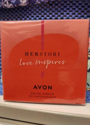 Парфюмированная вода для женщин her story love inspires avon 50 мл