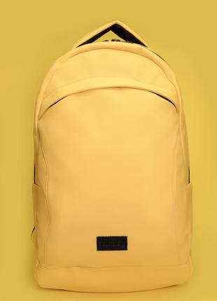 Женский вместительный желтый рюкзак для ноутбука2 фото