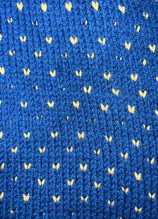 Синьо-жовтий вінтажний вовняний светр(027)4 фото