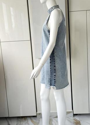 ♥️1+1=3♥️ pull&bear джинсовое платье мини из комбинированного денима8 фото