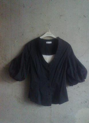 Шикарная итальянская блуза-жакет korkor+майка в подарок2 фото