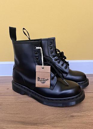 Кожаные ботинки dr. martens 1460 mono black smooth оригинал