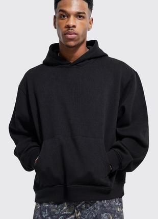 Худи флис oversized basic boohoo man