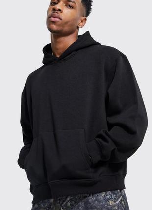 Худи флис oversized basic boohoo man 3