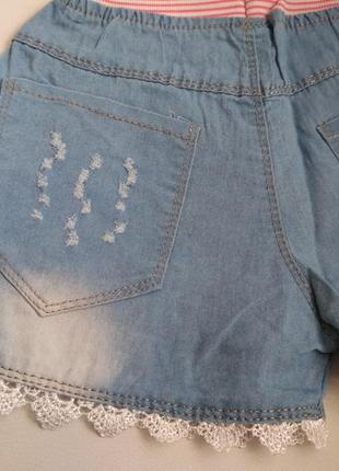 Джинсовые шорты для девочки, джинсові шорти на дівчинку, рр.95-1454 фото
