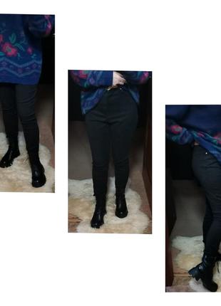 Джинсы женские плотные чёрные узкие джинсы слим скинни высокая посадка asos джинсы пуш-ап эффект2 фото