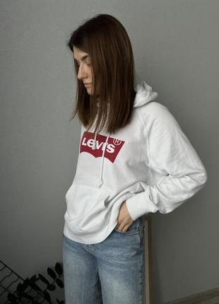 Levis біле худі оверсайз базове левайс жіноче чоловіче levi’s