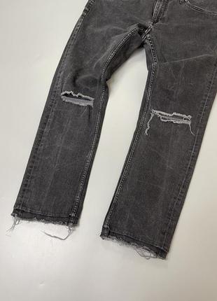 Стильні рвані джинси jack&jones skinny fit, темно сірі, темні, базові, однотонні, скінні фіт, приталені, в обтяжку4 фото
