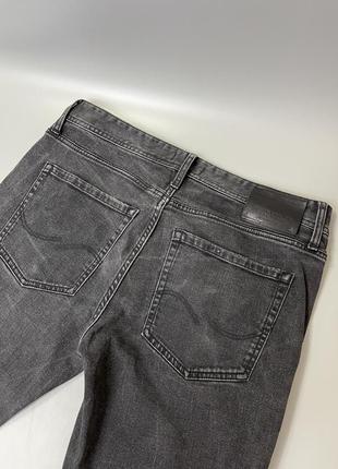 Стильні рвані джинси jack&jones skinny fit, темно сірі, темні, базові, однотонні, скінні фіт, приталені, в обтяжку6 фото