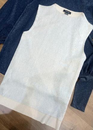 Блестящая блузка в рубчик, блузка из блестящей ткани4 фото
