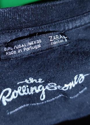Винтажная музыкальная футболка унисекс rolling stones zara, размер мужской s, женский l6 фото