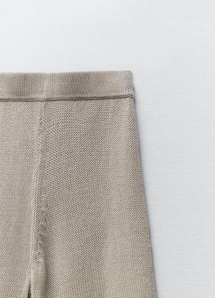 Брюки брюки брюки трикотажные zara палаццо кроше лен2 фото