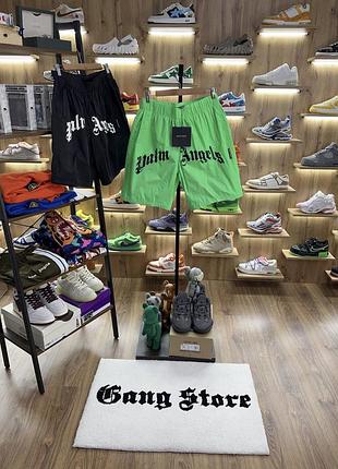 Шорти palm angels logo black green
