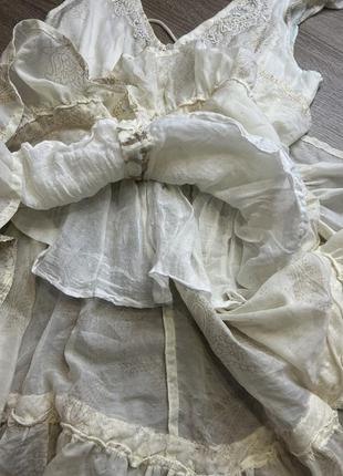 Кремова  сукня в стилі бохо7 фото