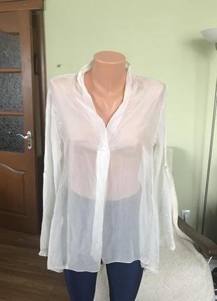 Прозора шовкова блуза