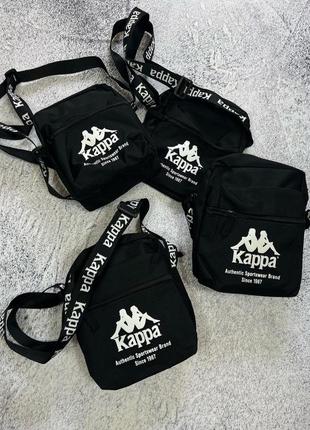 Мессенджер kappa, kappa bag, борсетка каппа, сумка черная через плечо мужская/подростковая купить