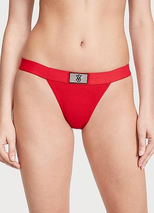 Оригінальні трусики вікторія сікрет з логотипом танга. victoria's secret. червоні.